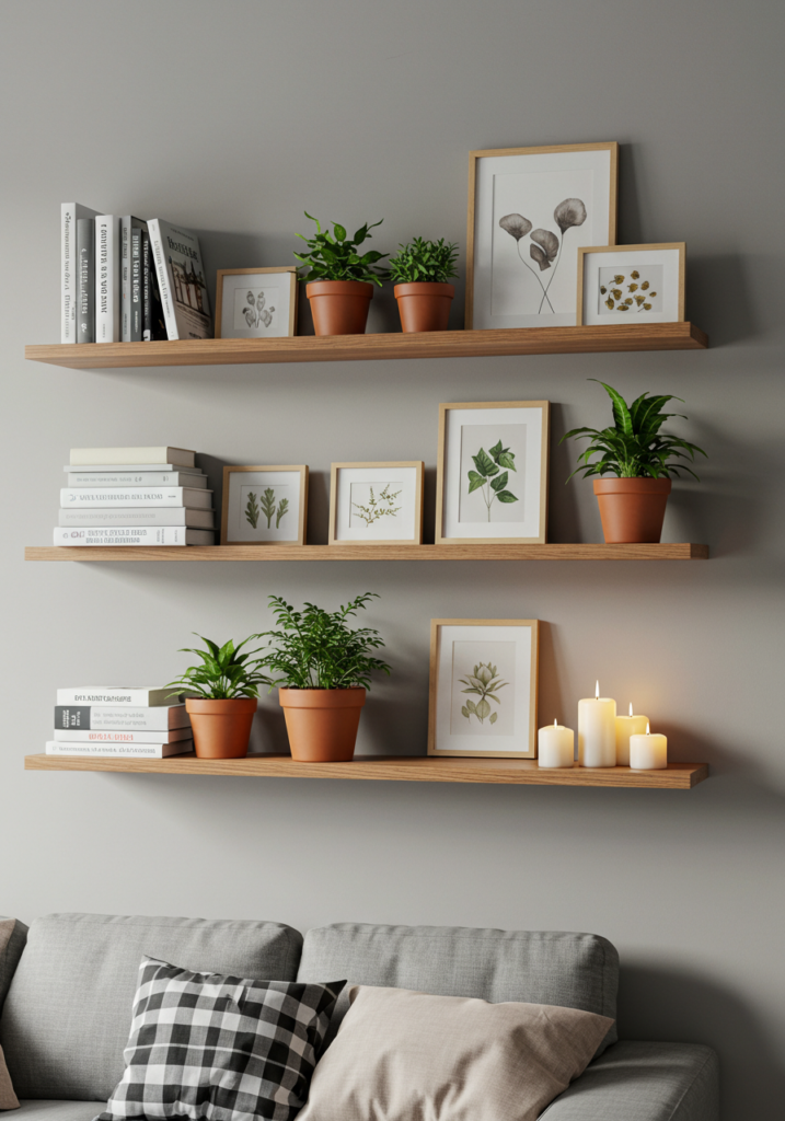 DIY Wall Art Ideas That Transform Any Room 8 Wall Mounted Shelves with Decorative Items