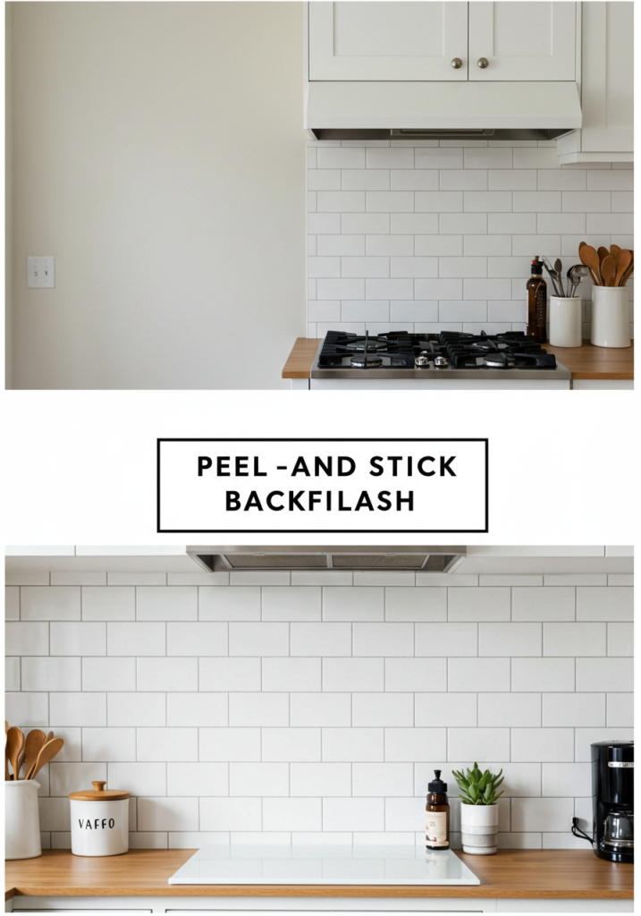Use Peel-and-Stick Backsplash Tiles